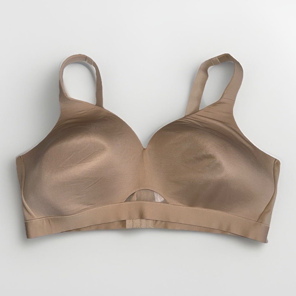 Cacique 44D Wireless Lightly Lined Bra Beige Full Coverage Comfort